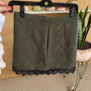 Top shop olive green mini skirt